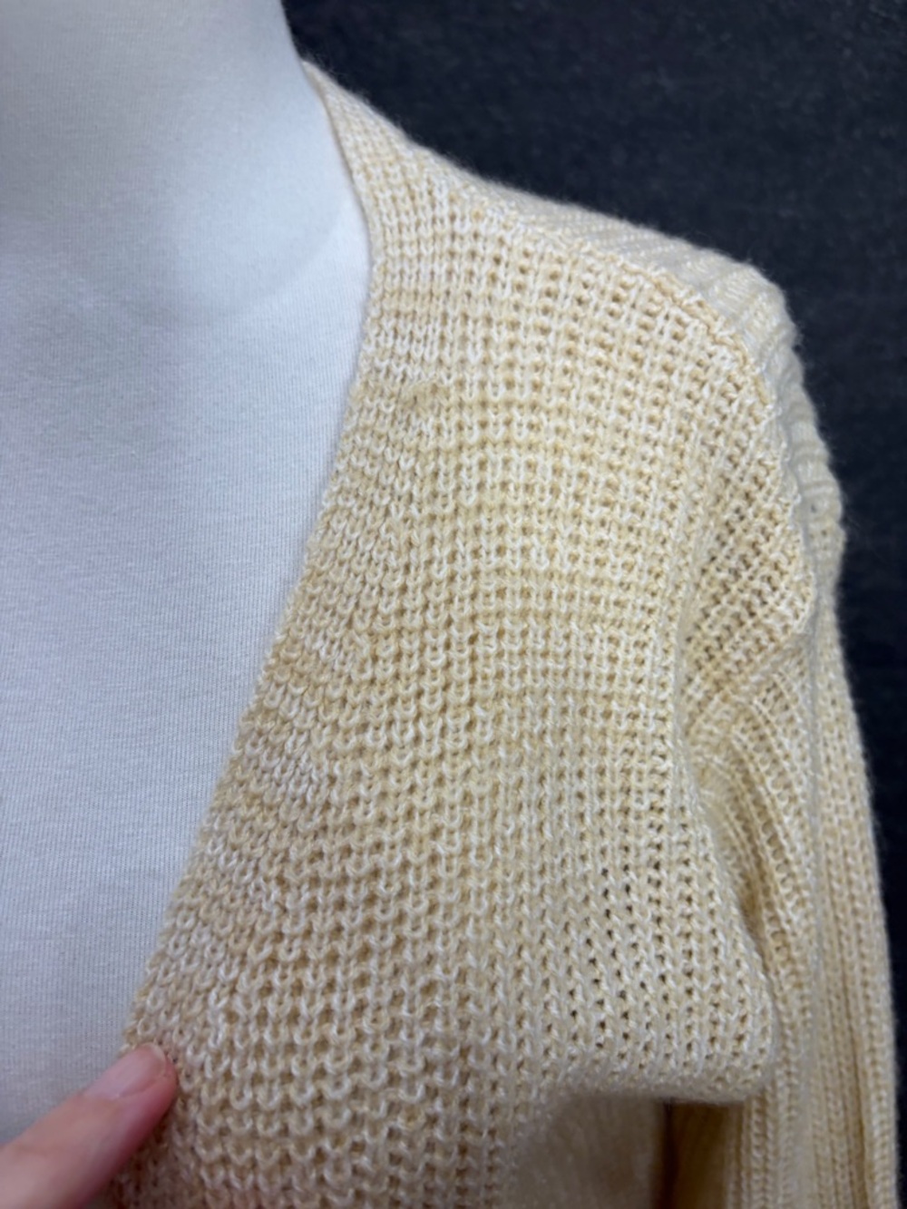 Cream Ribbed Knit Duster Cardigan - Picture 7 of 11